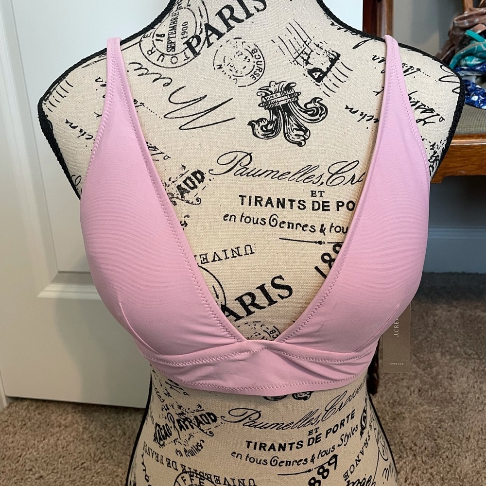 NWT J. Crew  pink padded bikini top